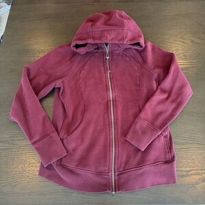 Lululemon Define Jacket Burgundy Full Zip Hooded Athleisure Women Size 10